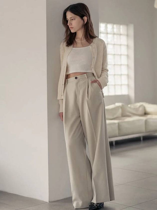 Classic onetuck maxi wide slacks_light beige - HARDCORE HAPPINESS - BALAAN 2