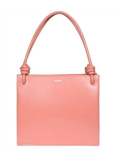 Knot Detail Leather Tote Bag Pink - JIL SANDER - BALAAN 1