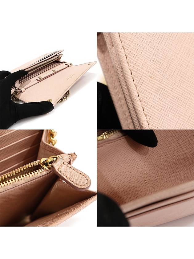 22 C506 Pink Saffiano Leather Gold Plated Double Gancini Flap WOC Chain Cross Bag - SALVATORE FERRAGAMO - BALAAN 6