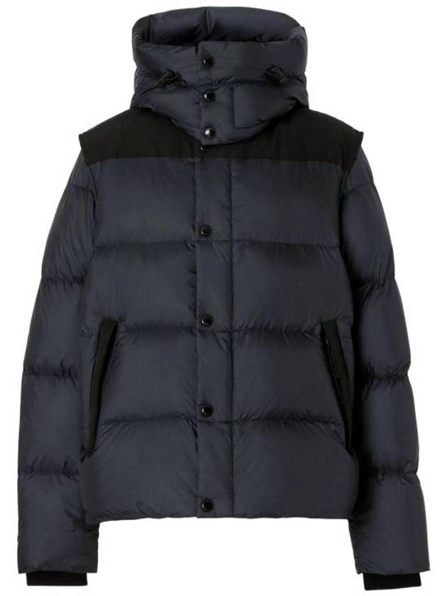 Detachable Sleeve Hooded Short Padding Navy - BURBERRY - BALAAN 2