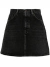 Denim Mini A-Line Skirt Black - ACNE STUDIOS - BALAAN 2