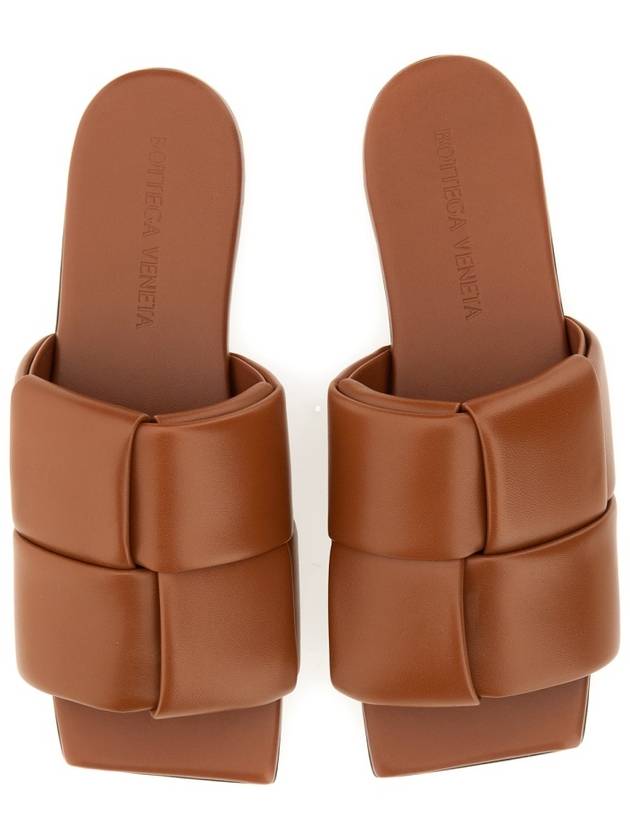 Bottega Veneta Intrecciato Patch Flat Mule Caramel - BOTTEGA VENETA - BALAAN 4