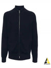 Ribbed Cotton Full-Zip Cardigan Navy - BRUNELLO CUCINELLI - BALAAN 2