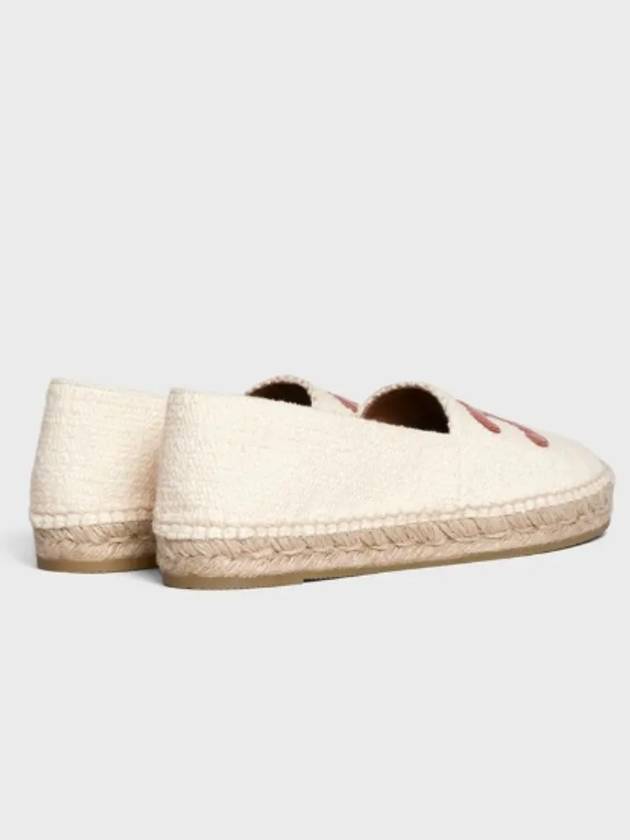 Women's Triomphe Logo Patch Flat Espadrilles Cream - CELINE - BALAAN 3