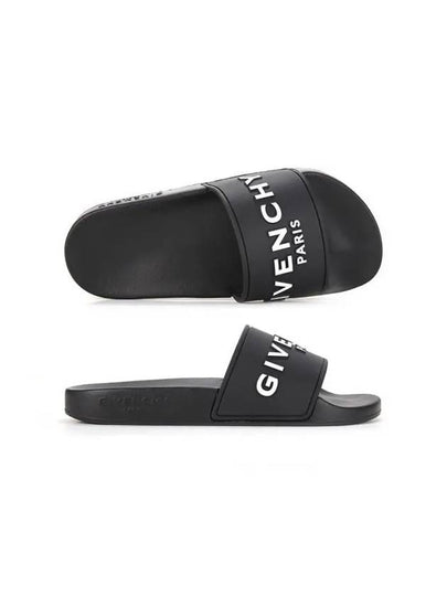 Logo Detail Slides Slippers Black - GIVENCHY - BALAAN 2