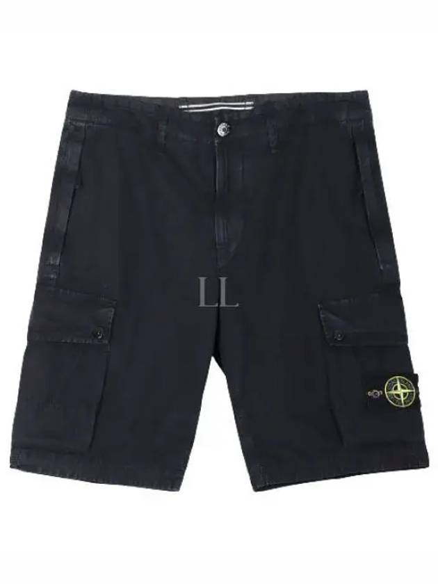 Logo Cotton Slim Cargo Shorts Navy - STONE ISLAND - BALAAN 2