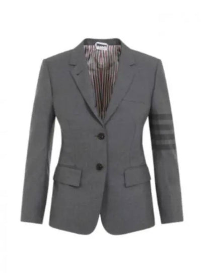 Women's Diagonal Stripe Single Breasted Wool Blazer Jacket Grey - THOM BROWNE - BALAAN 2