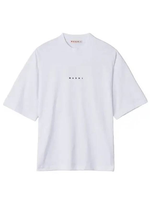 Logo Short Sleeve T Shirt Lily White Tee - MARNI - BALAAN 1