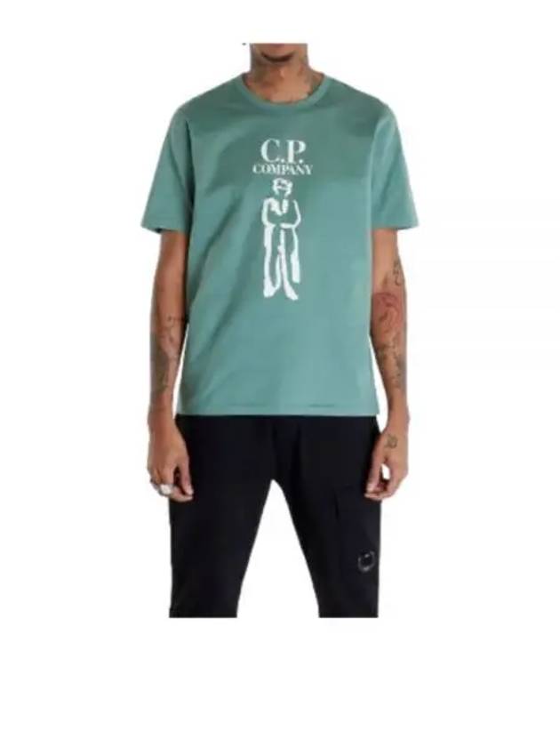 30/2 Mercerized Jersey Twisted British Sailor Short Sleeve T-Shirt Green - CP COMPANY - BALAAN 2