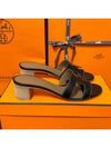 Women's Oasis Sandals Calfskin Classic Black - HERMES - BALAAN 4