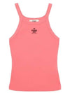 Embroidered Logo Cotton Sleeveless Pink - FENDI - BALAAN 2