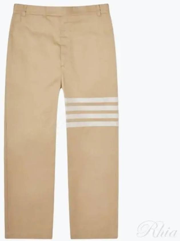 4 Bar Stripe Cotton Straight Pants Beige - THOM BROWNE - BALAAN 2