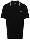 Flynn Cotton Polo Shirt Black - A.P.C. - BALAAN 2