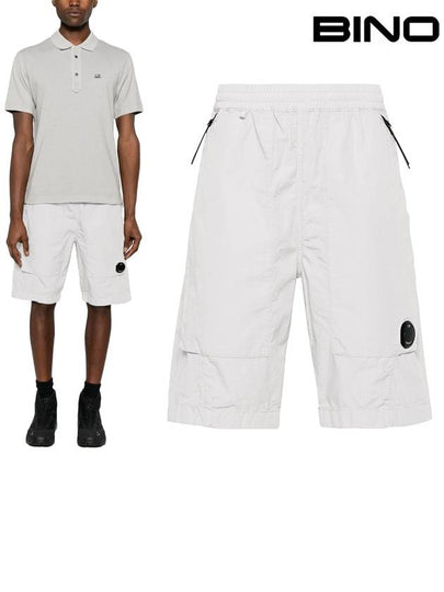 Logo Ripstop Shorts White - CP COMPANY - BALAAN 2