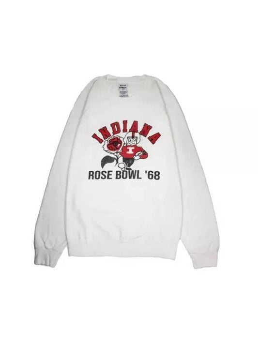 Graphic Print Crew Neck Sweatshirt White - WILD DONKEY - BALAAN 1