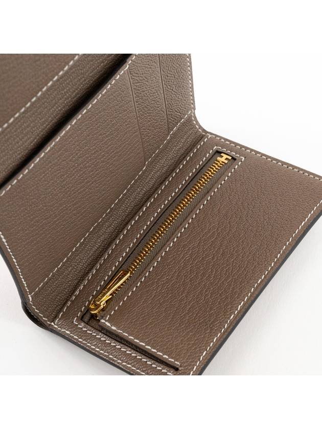 Bearn Tri-Fold Half Wallet Etoupe - HERMES - BALAAN 6