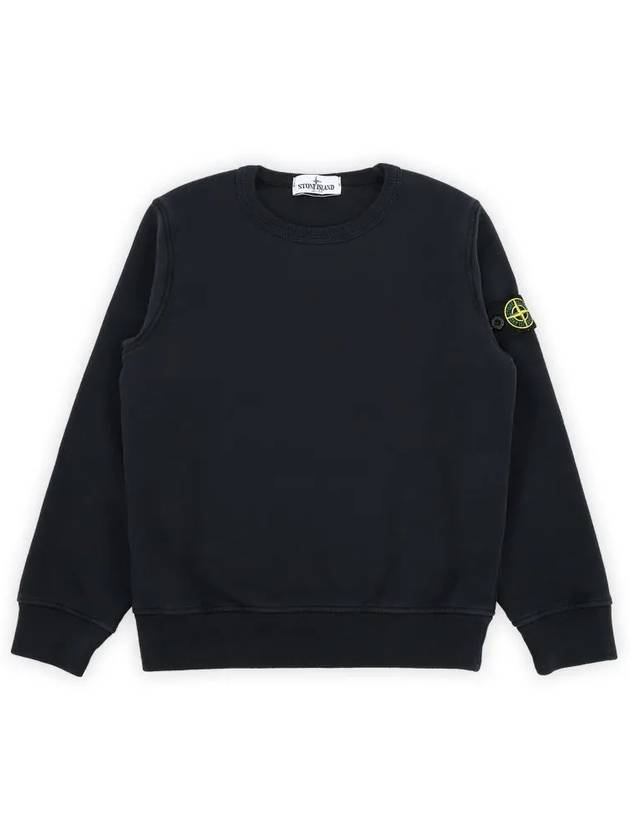 Kids Organic Cotton Fleece Sweatshirt Navy - STONE ISLAND - BALAAN 2