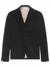 Men's Corduroy Button Up Cutaway Blazer Jacket Black - THOM BROWNE - BALAAN 2