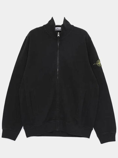 Logo Patch Zipper Zip-Up Jacket Black - STONE ISLAND - BALAAN 2