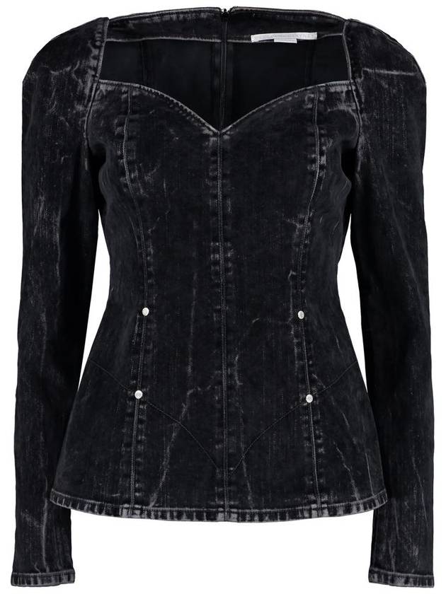 flocked velvet denim blouse 6D00853SPH05 - STELLA MCCARTNEY - BALAAN 2