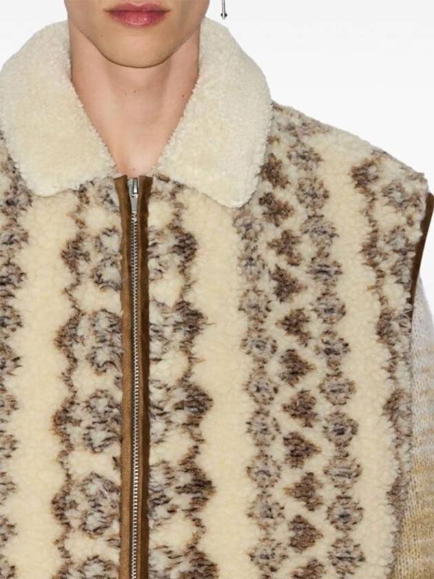 Max Print Shearling Vest Ecru Brown - ISABEL MARANT - BALAAN 5