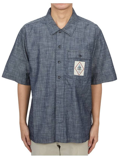 Men's Denim Short Sleeve Shirt Blue - CP COMPANY - BALAAN 2