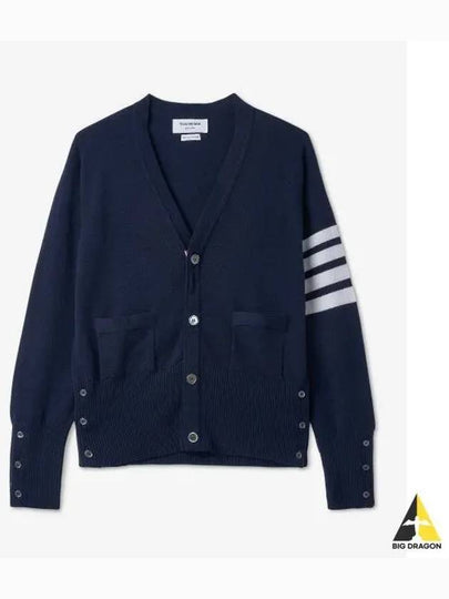 Men's Diagonal Classic Cashmere Cardigan Navy - THOM BROWNE - BALAAN 2