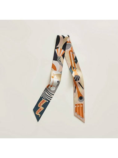 Women's Parade En Fanfare Twilly Scarf Noir - HERMES - BALAAN 1