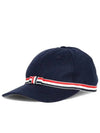 Bow Grosgrain Wool Flannel Ball Cap Navy - THOM BROWNE - BALAAN 2