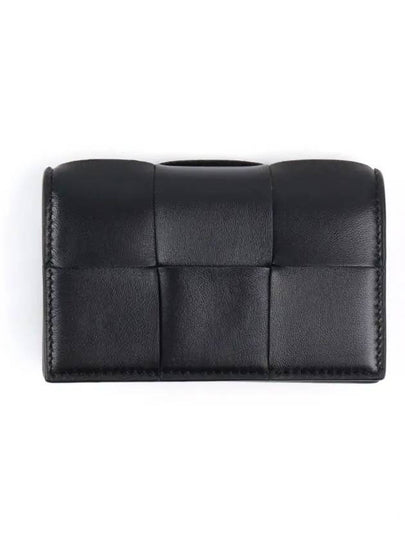 Intrecciato Flap Card Wallet Black - BOTTEGA VENETA - BALAAN 2