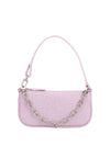 Mini Rachel Crocker Embossed Leather Shoulder Bag Pink - BY FAR - BALAAN 1