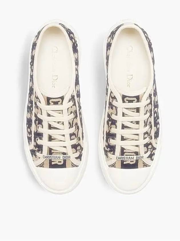 Walk'n' Platform Oblique Embroidered Low Top Sneakers Deep Blue - DIOR - BALAAN 5