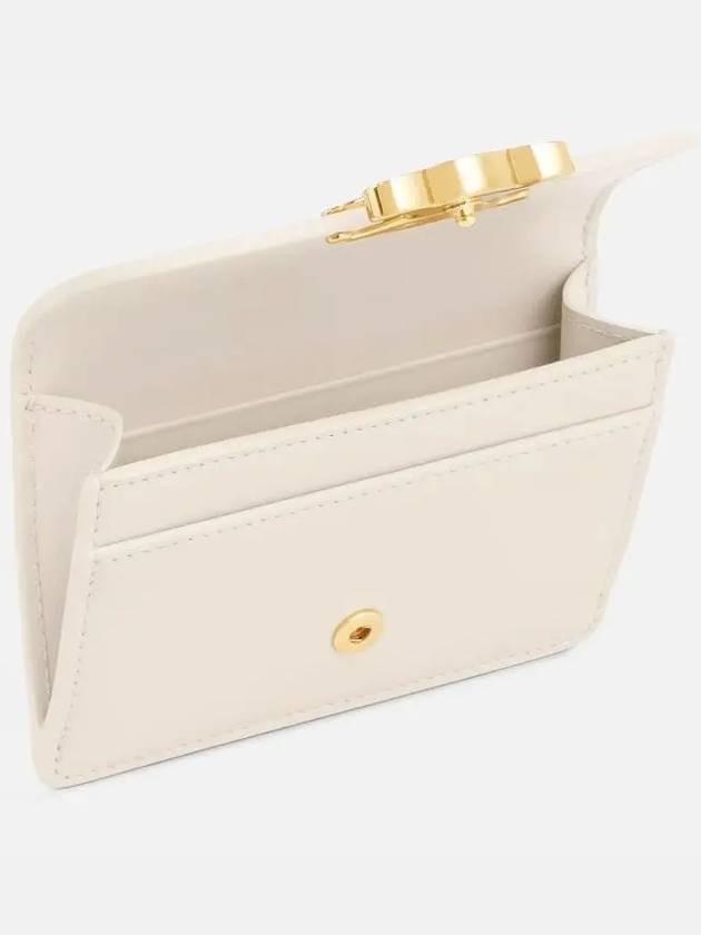 Triomphe Flap Shiny Calfskin Card Wallet Pale Beige - CELINE - BALAAN 4