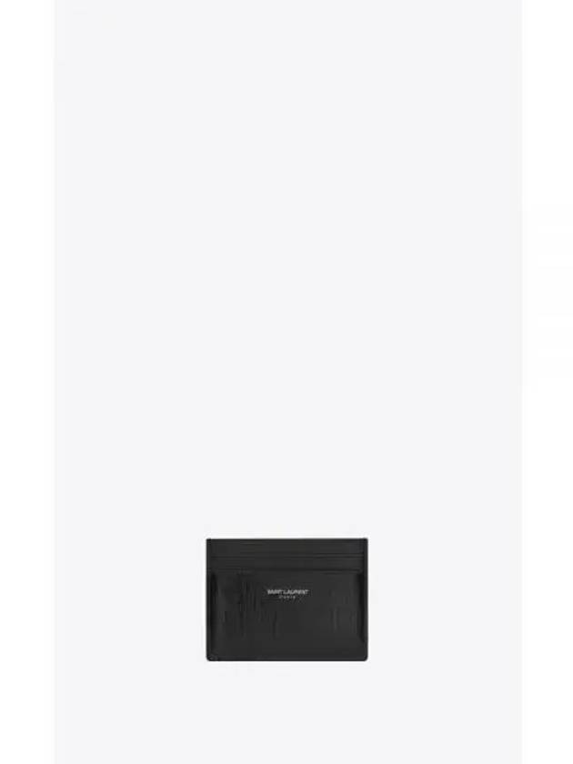 Leather Card Wallet Black - SAINT LAURENT - BALAAN 2