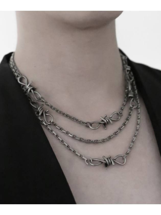 Thorns Chain Necklace Silver - BLESSED BULLET - BALAAN 3