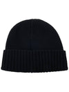 Cotton Logo Patch Beanie Black - BARBOUR - BALAAN.