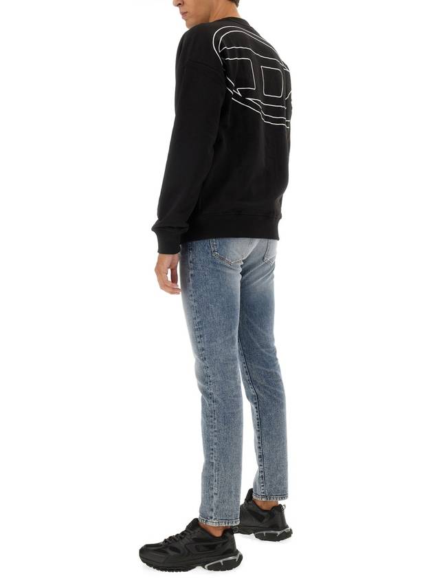 Men's Logo Embroidery Sweatshirt Black - DIESEL - BALAAN 3