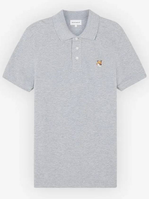 Fox Head Patch Cotton Polo Shirt Grey - MAISON KITSUNE - BALAAN 2