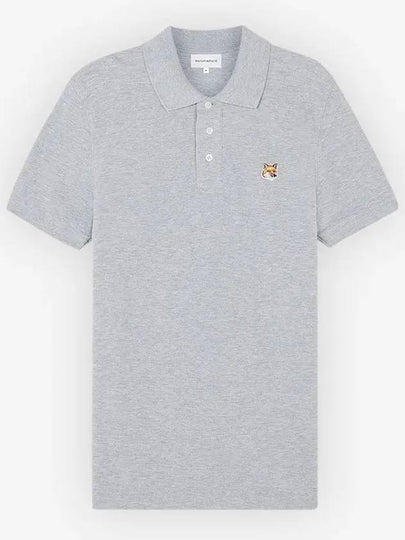 Fox Head Patch Cotton Polo Shirt Grey - MAISON KITSUNE - BALAAN 2