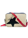 Hammered Leather Star Camera Cross Bag Beige Black - GOLDEN GOOSE - BALAAN.