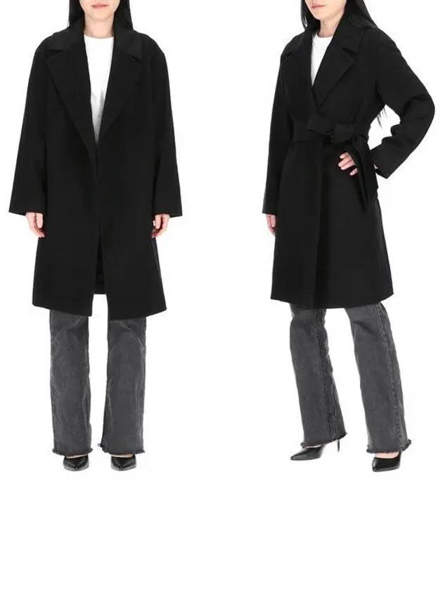 Pazzo Belted Cashmere Single Coat Black - MAX MARA - BALAAN 2