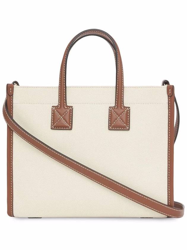 Mini Two-Tone Canvas and Leather Freya Tote Bag Natural Tan - BURBERRY - BALAAN 4