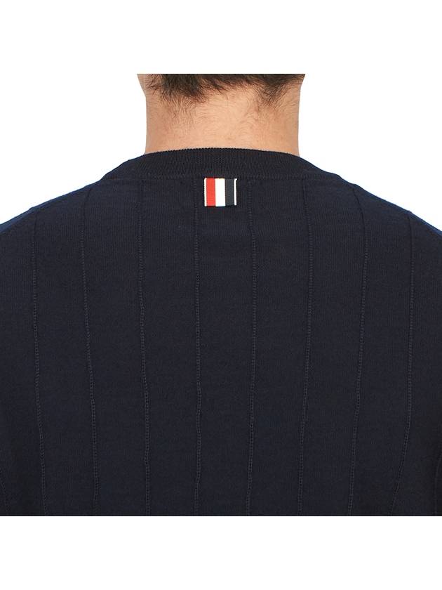 Wool Relaxed Pullover Knit Top Navy - THOM BROWNE - BALAAN 7