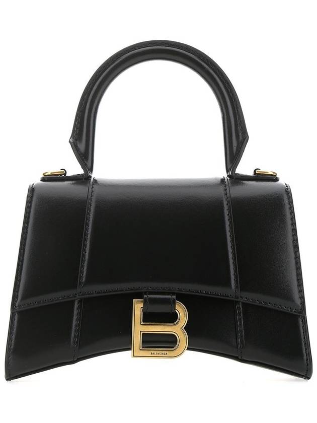 Hourglass XS Glossy Calfskin Tote Bag Black - BALENCIAGA - BALAAN 2