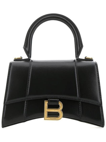 Hourglass XS Glossy Calfskin Tote Bag Black - BALENCIAGA - BALAAN 2