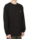 Men's Chase Mini Embroid Logo Long Sleeve T-Shirt Black - CARHARTT WIP - BALAAN 4