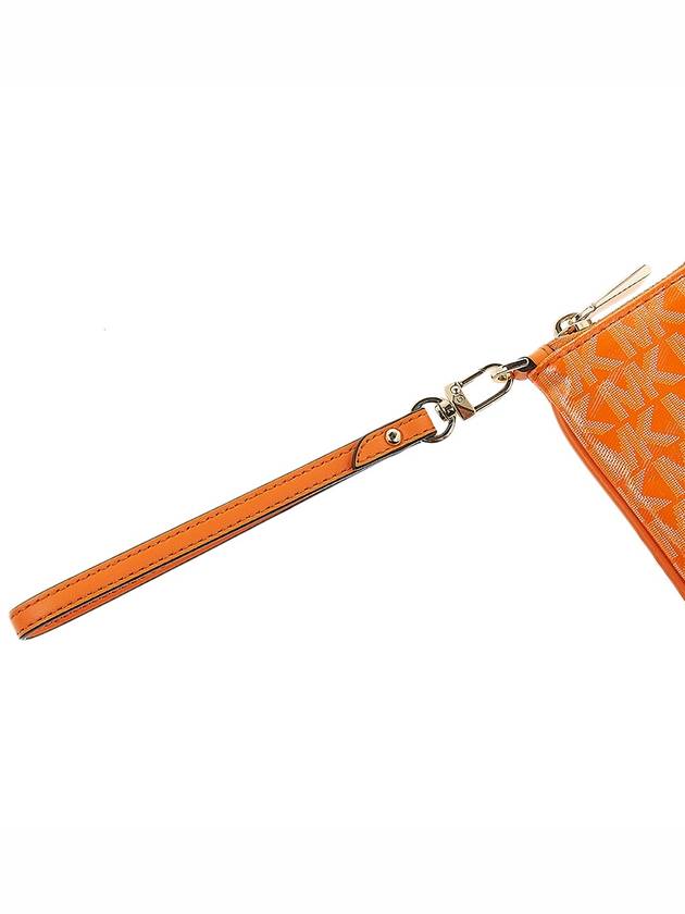 Jet Set Monogram Leather Clutch Bag Orange - MICHAEL KORS - BALAAN 8