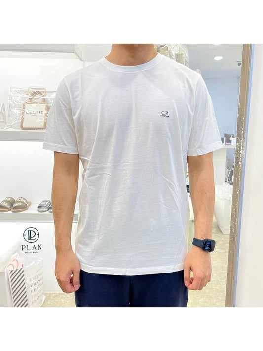 Jersey Small Logo Cotton Short Sleeve T-Shirt White - CP COMPANY - BALAAN 2