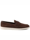 Triangle Logo Suede Loafers Dark Brown - PRADA - BALAAN 2