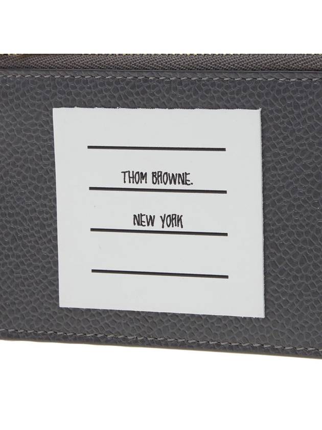 Paper Label Zipper Card Wallet Grey - THOM BROWNE - BALAAN 7